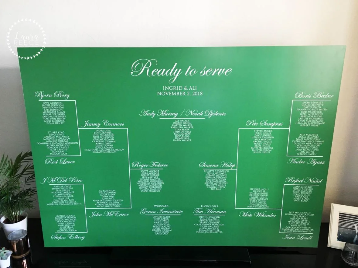 TENNIS THEMED SEATING PLAN