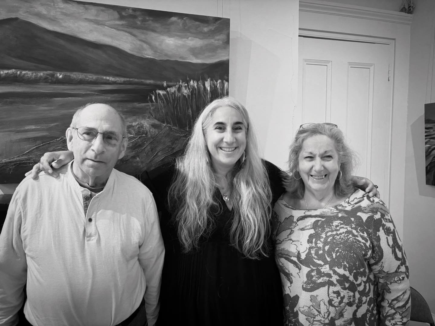 Our Relationship to the Land is a stunning g show now up at the Mills Pond Gallery in St. James. I highly recommend you swing by and take a look. This painting behind me, which has taken many forms won an honorable mention.  Once again I&rsquo;m so g