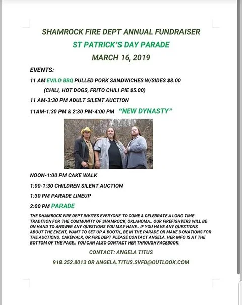 Shamrock VFD Annual Fundraiser &amp; St. Patricks Day Parade