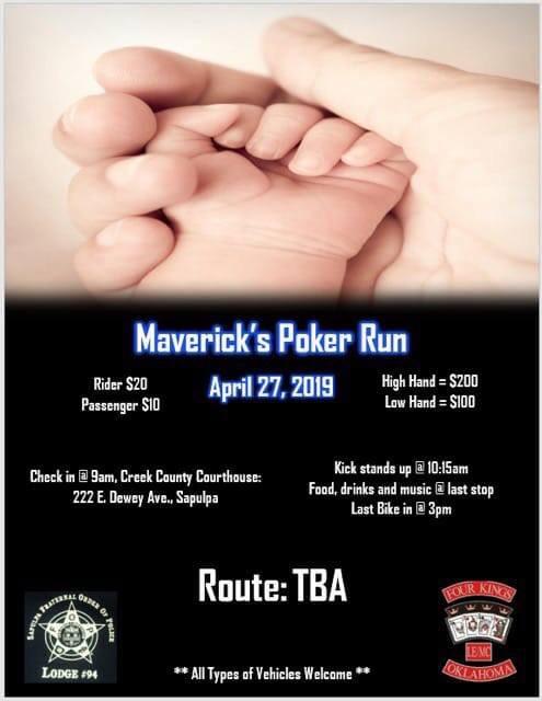 Four Kings LE/MC &amp;Sapulpa FOP Lodge 94 Maverick Poker Run