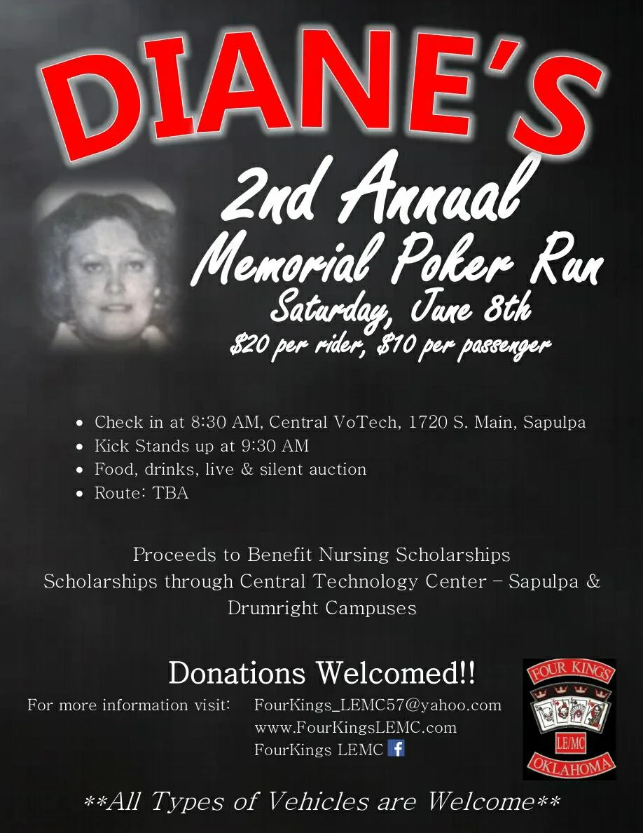 2nd Annual Four Kings LE/MC - Dianes Memorial Poker Run