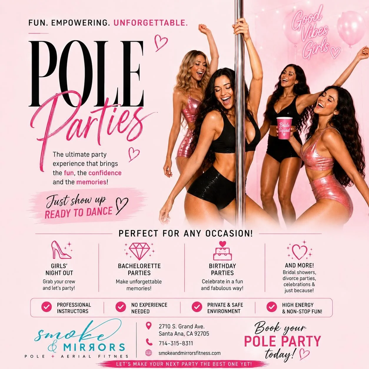 Grab your girls and book a private party ! #girlsnight #girlsnightout #ocdance #poledance  Booking link in bio