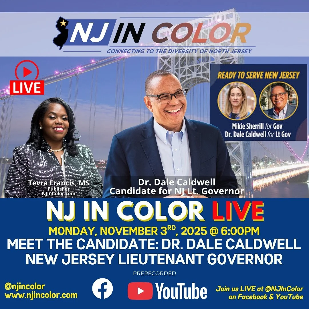 MEET DR. DALE CALDWELL- CANDIDATE FOR Lt. GOVERNOR- NJ In Color LIVE at 6:00PM 🗳️

Watch TONIGHT at @njincolor on Facebook &amp; YouTube! Today we were joined by Dr. Dale Caldwell @drdale.caldwell, Candidate for Lieutenant Governor for the State of 