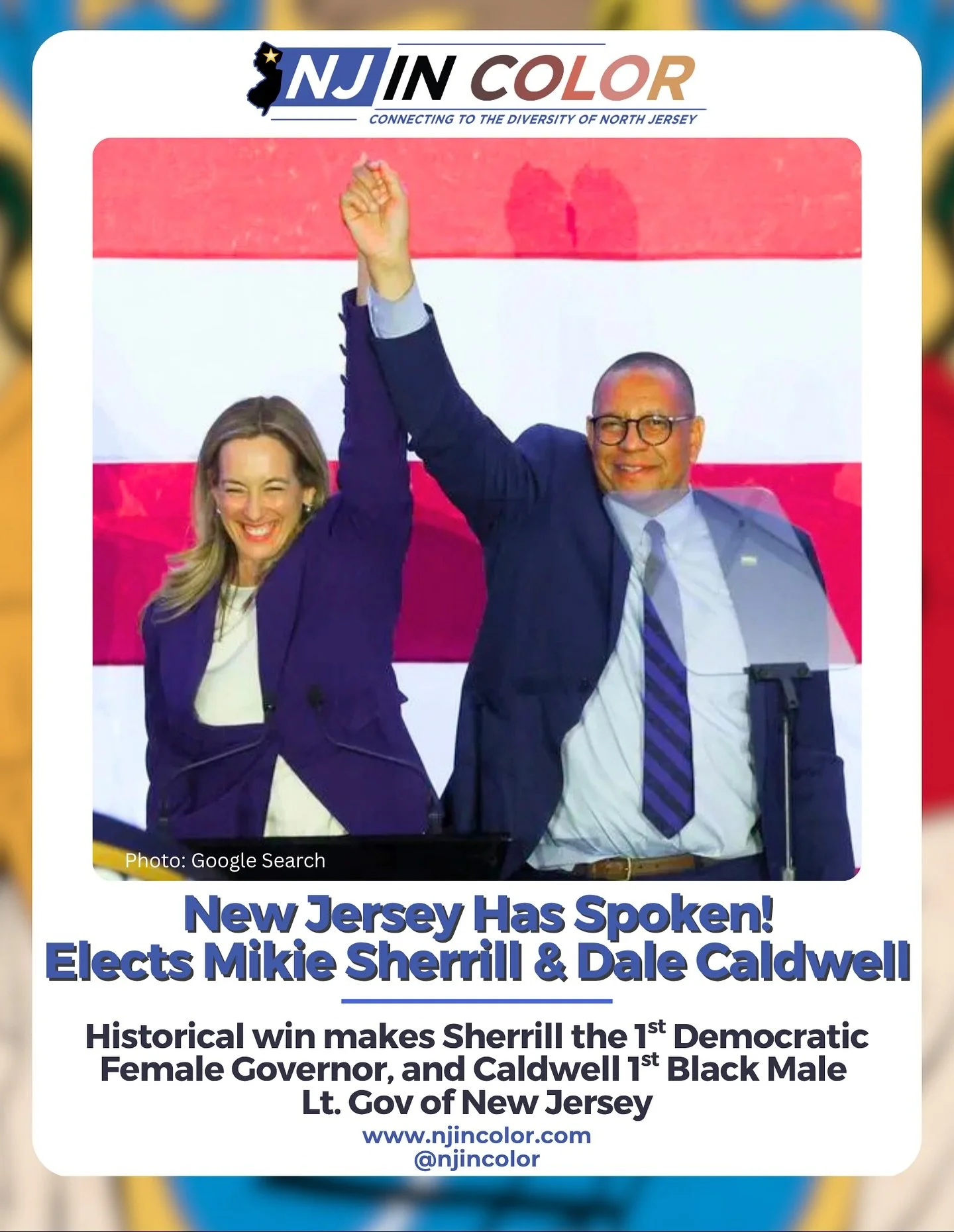 MIKIE SHERRILL &amp; DR. DALE CALDWELL WIN BIG IN NEW JERSEY 👏🏾👏🏾👏🏾

The people have spoken! Congratulations to Governor-Elect Mikie Sherrill and Lieutenant Governor-Elect Dr. Dale Caldwell on their historic win! 🇺🇸 

This win was part of a B