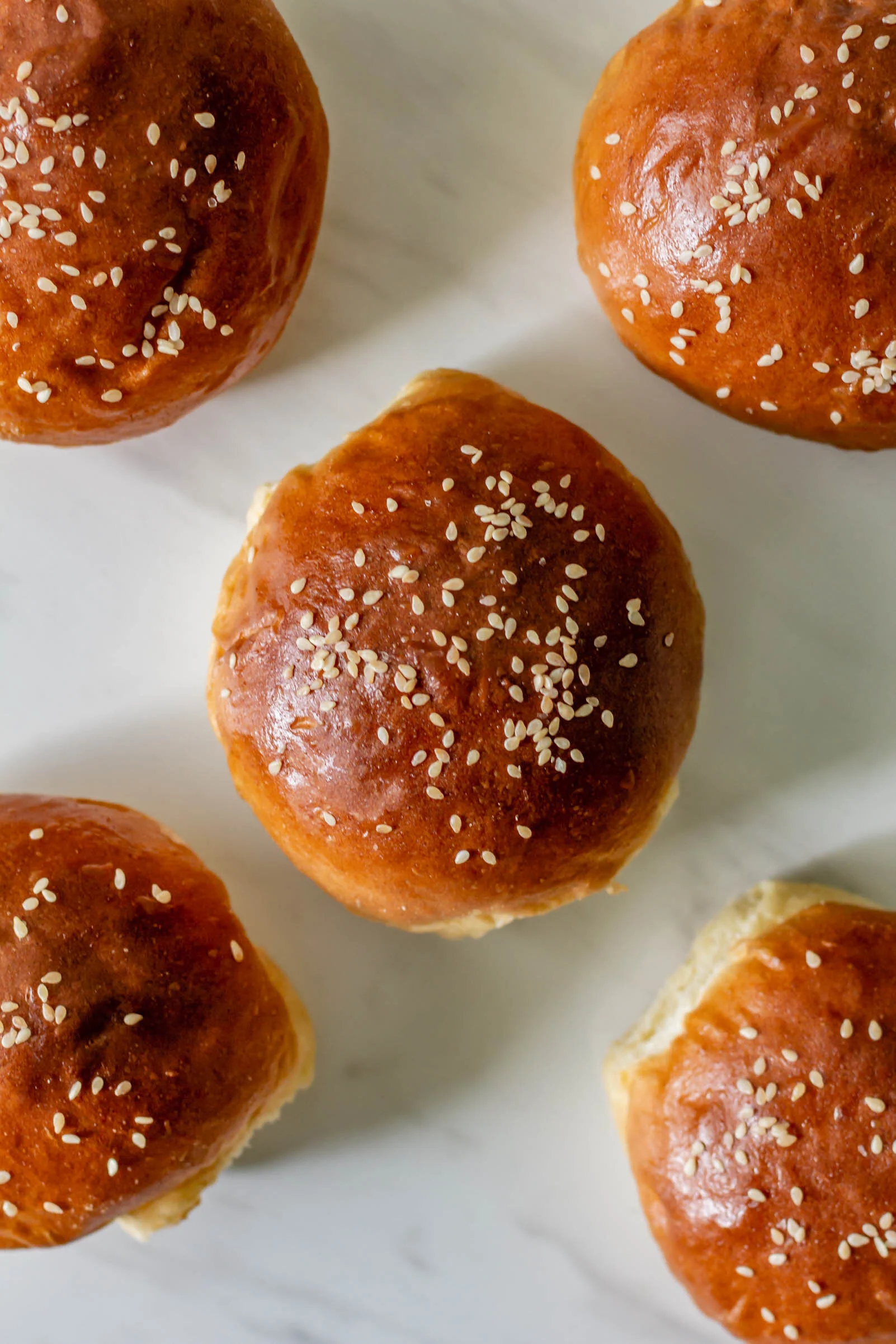 Olive Oil and Roasted Garlic Hamburger Buns — Gathered at my table