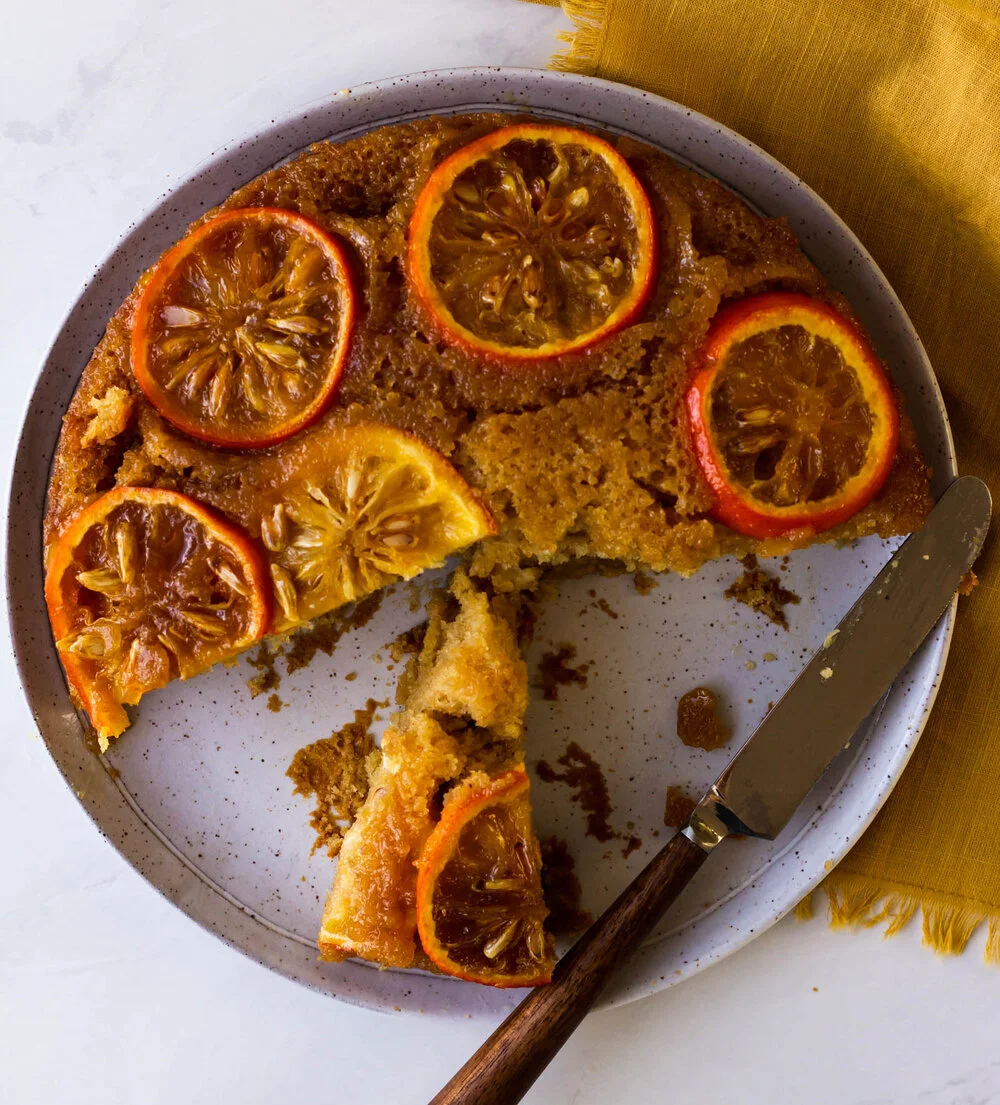 Sour Orange and Tequila Upside Down Cake