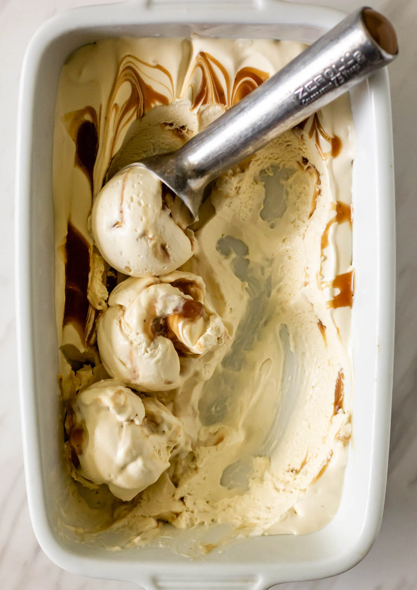 Strawberry Top and Black Pepper Caramel Ice Cream