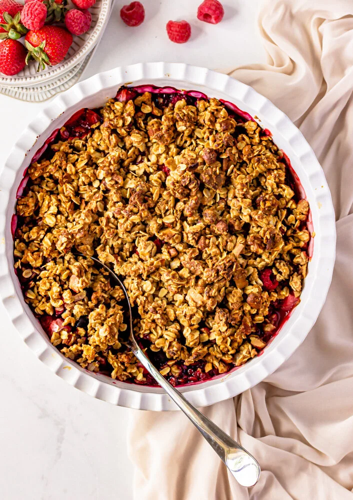 Olive Oil Granola Fruit Crisp