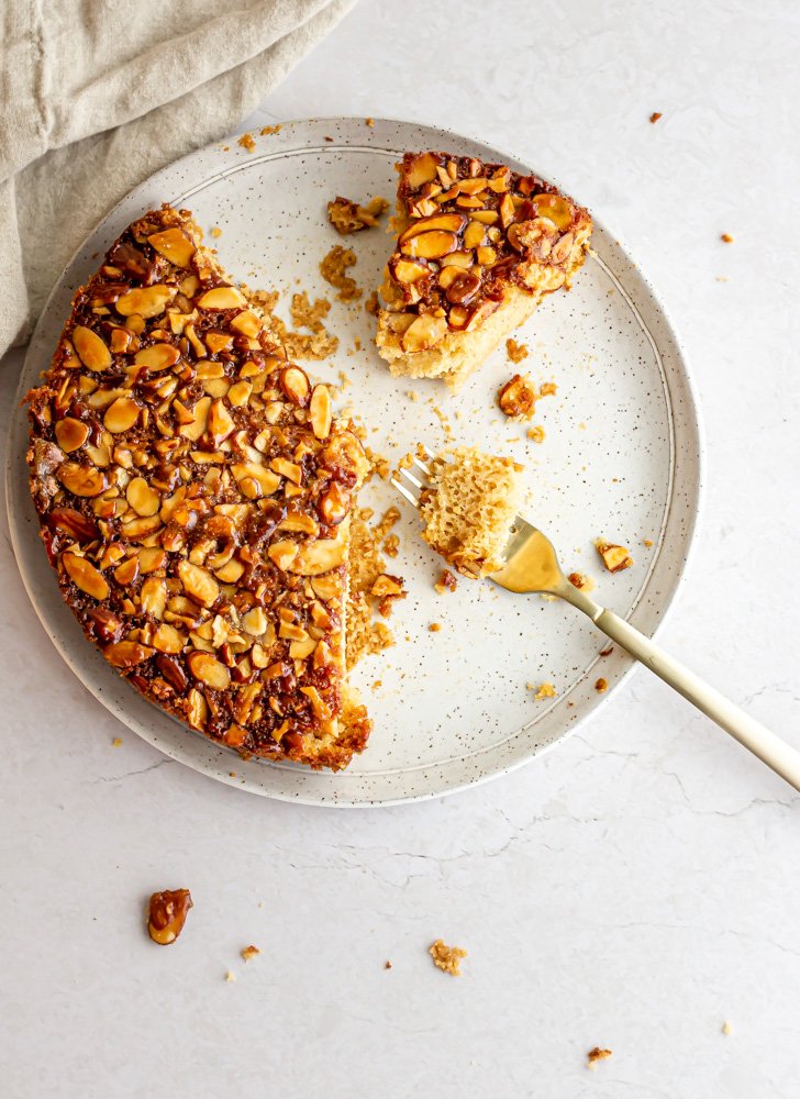 Caramel Almond Snack Cake