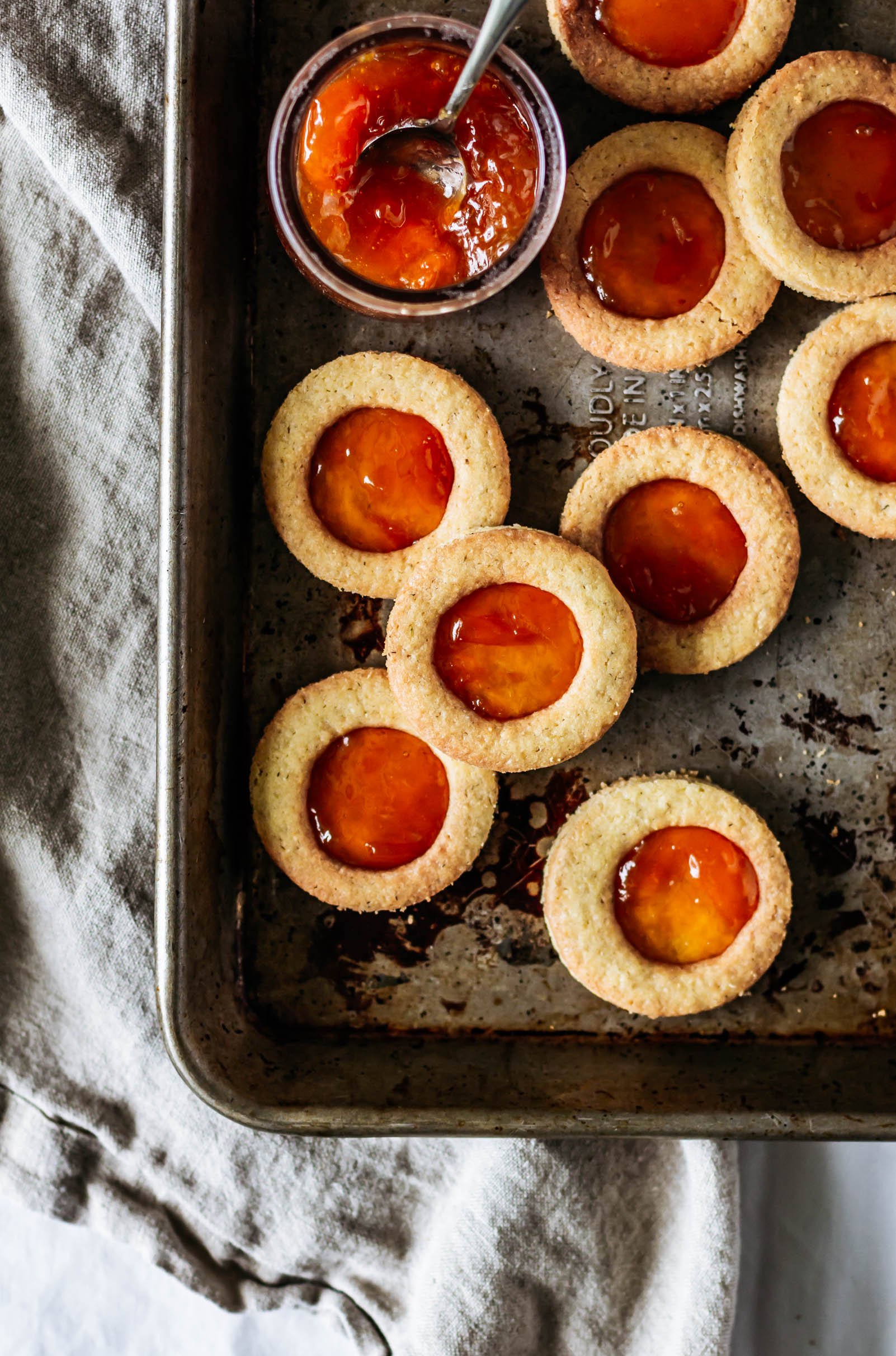 Chamomile and Apricot Linzer Cookies