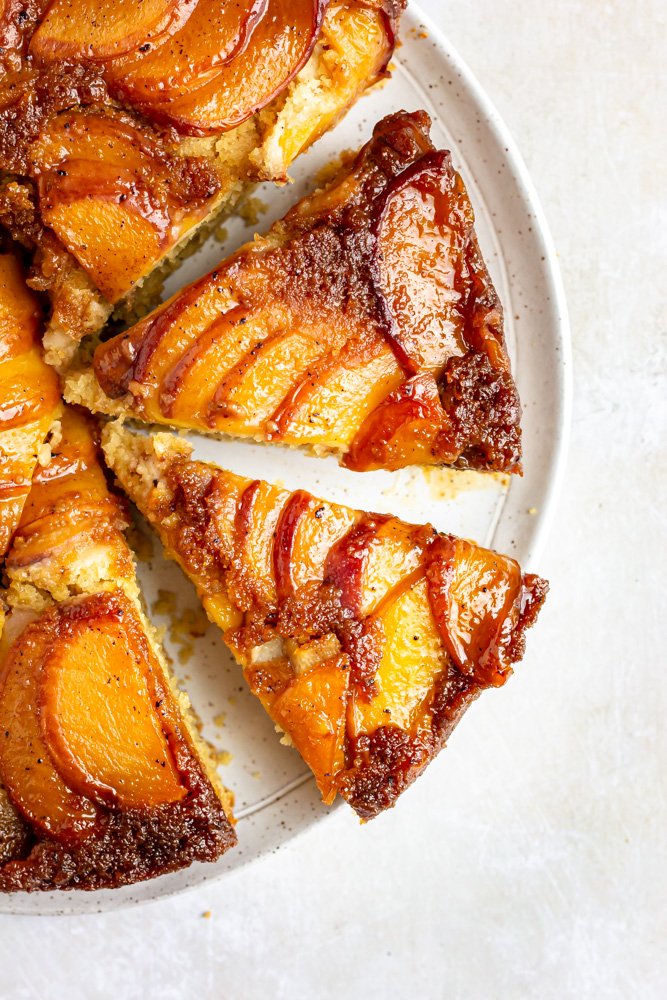 Browned Butter Peach Upside Down Cake