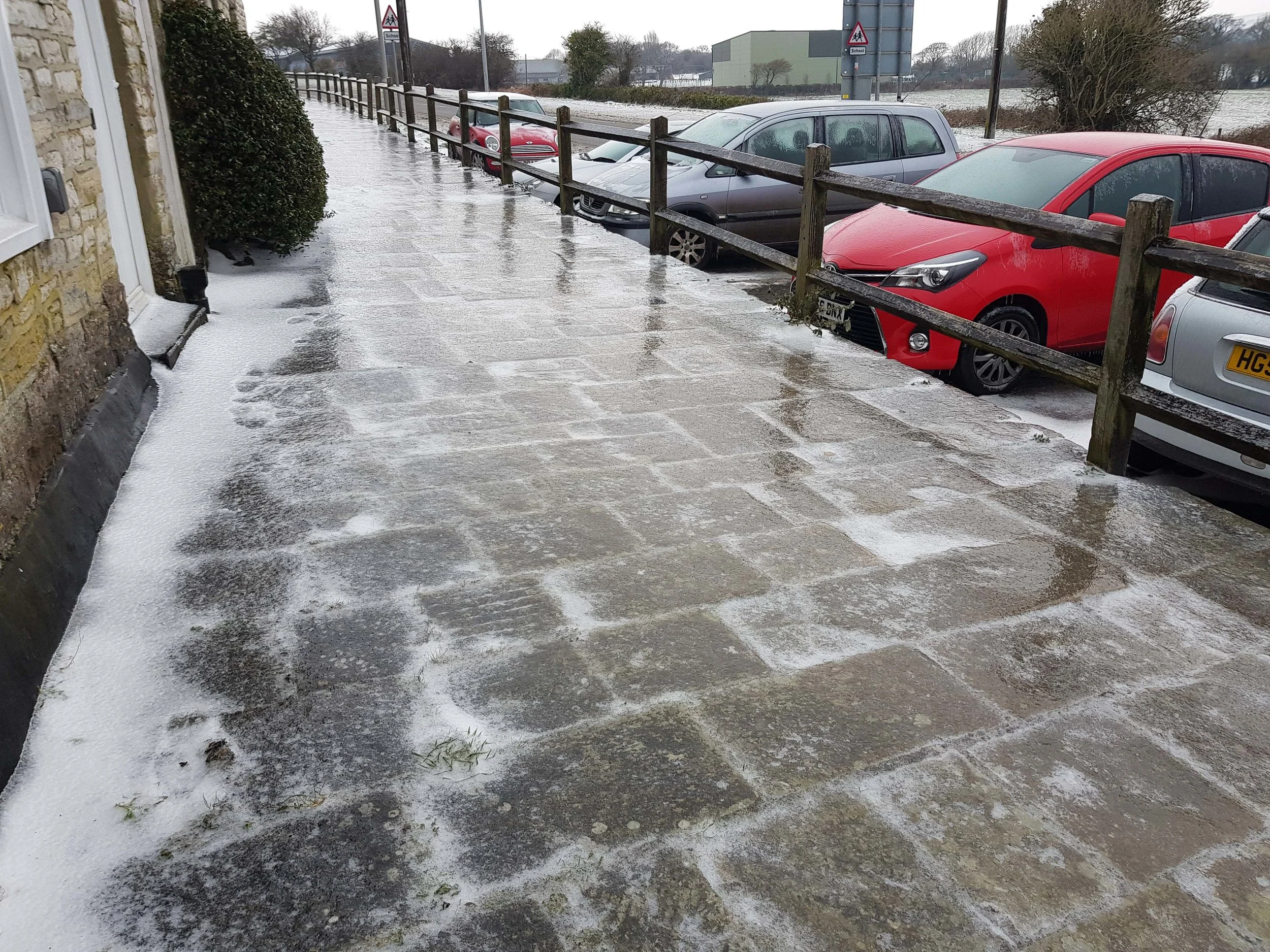 Unless you had spikes on your shoes you wouldn't want to be walking on this surface