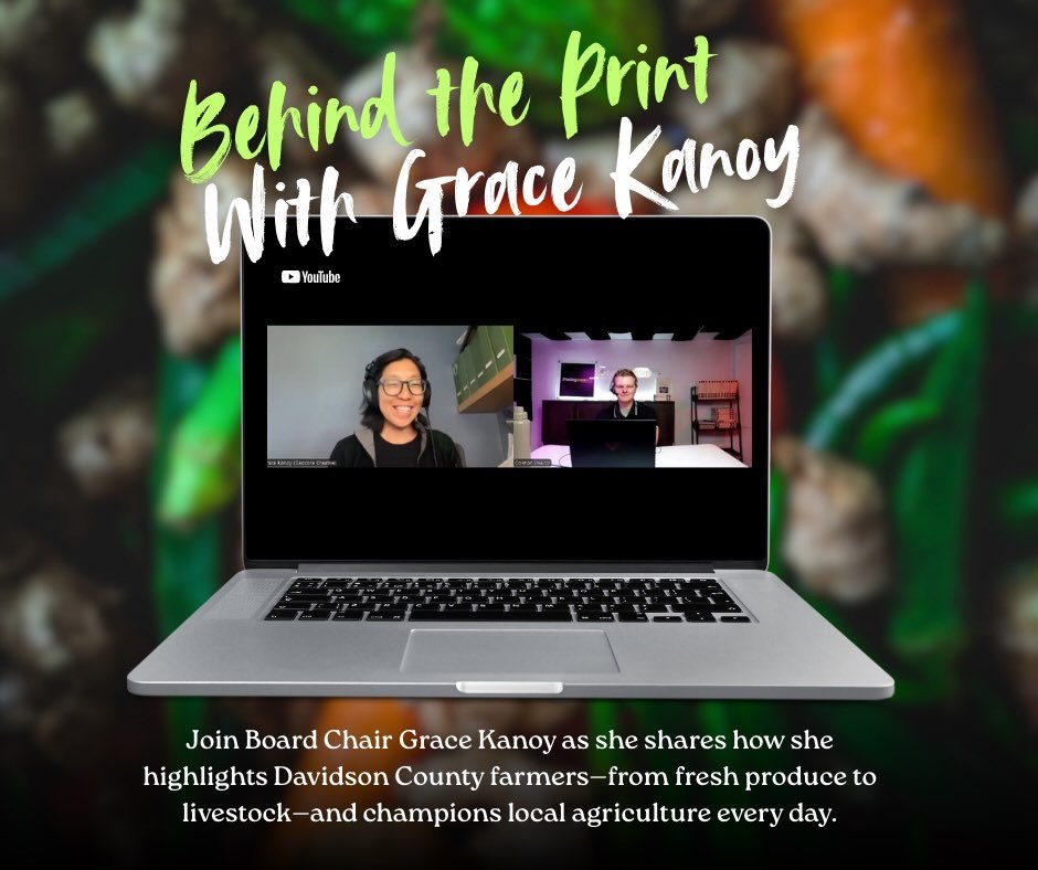 Please Watch: Behind the Print
In this episode, Davidson County Local Food Network Board Chair, Grace Kanoy. Grace has a deep love for our local farmers, and she shows us how she uses print to lift up everything they grow and raise&mdash;from livesto