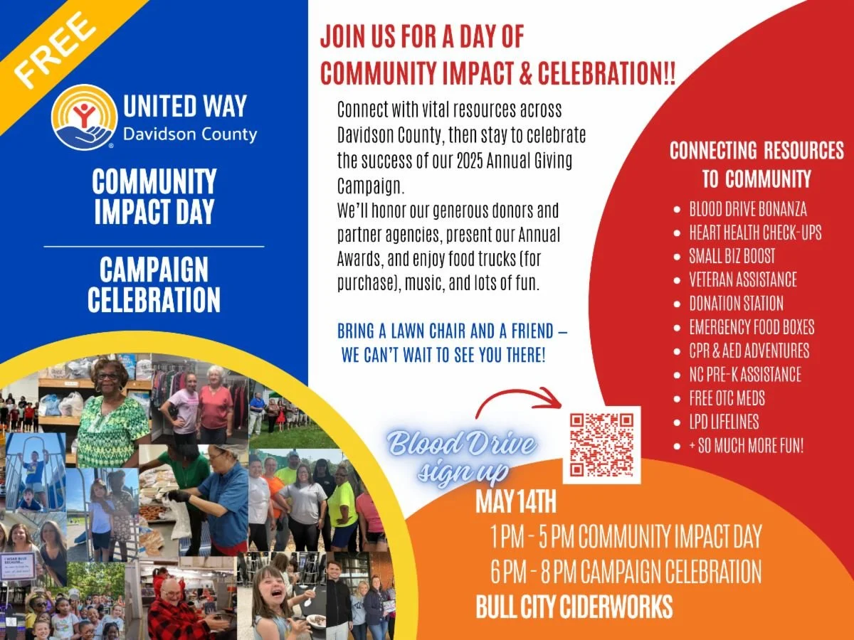 We&rsquo;re excited to be out in the community for United Way&rsquo;s Community Impact Day&mdash;and we&rsquo;d love to see you there.

Davidson County Local Food Network and Piedmont Fresh will be set up and ready to connect, share resources, and ta