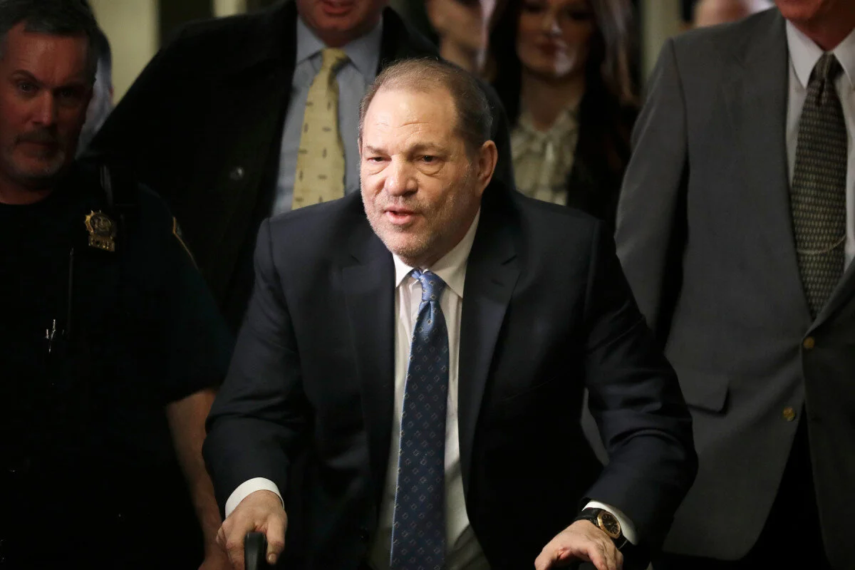 Harvey Weinstein arrives at a Manhattan courthouse for jury deliberations in his rape trial, in New York on February 24th, 2020.Seth Wenig/AP/Shutterstock