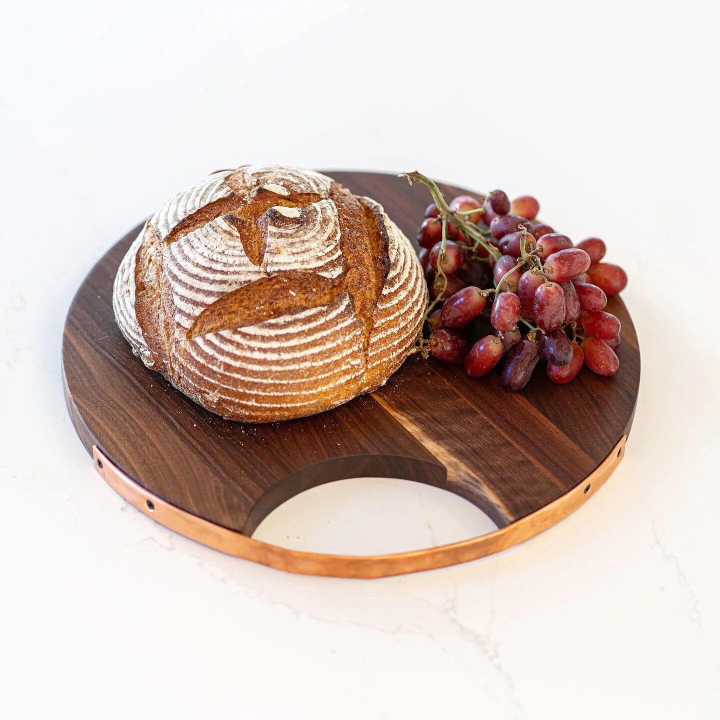 "Copper" - Round Walnut Medium With Handle