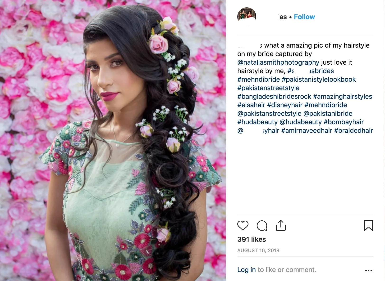 The hair stylist shared the image and tagged the photographer.