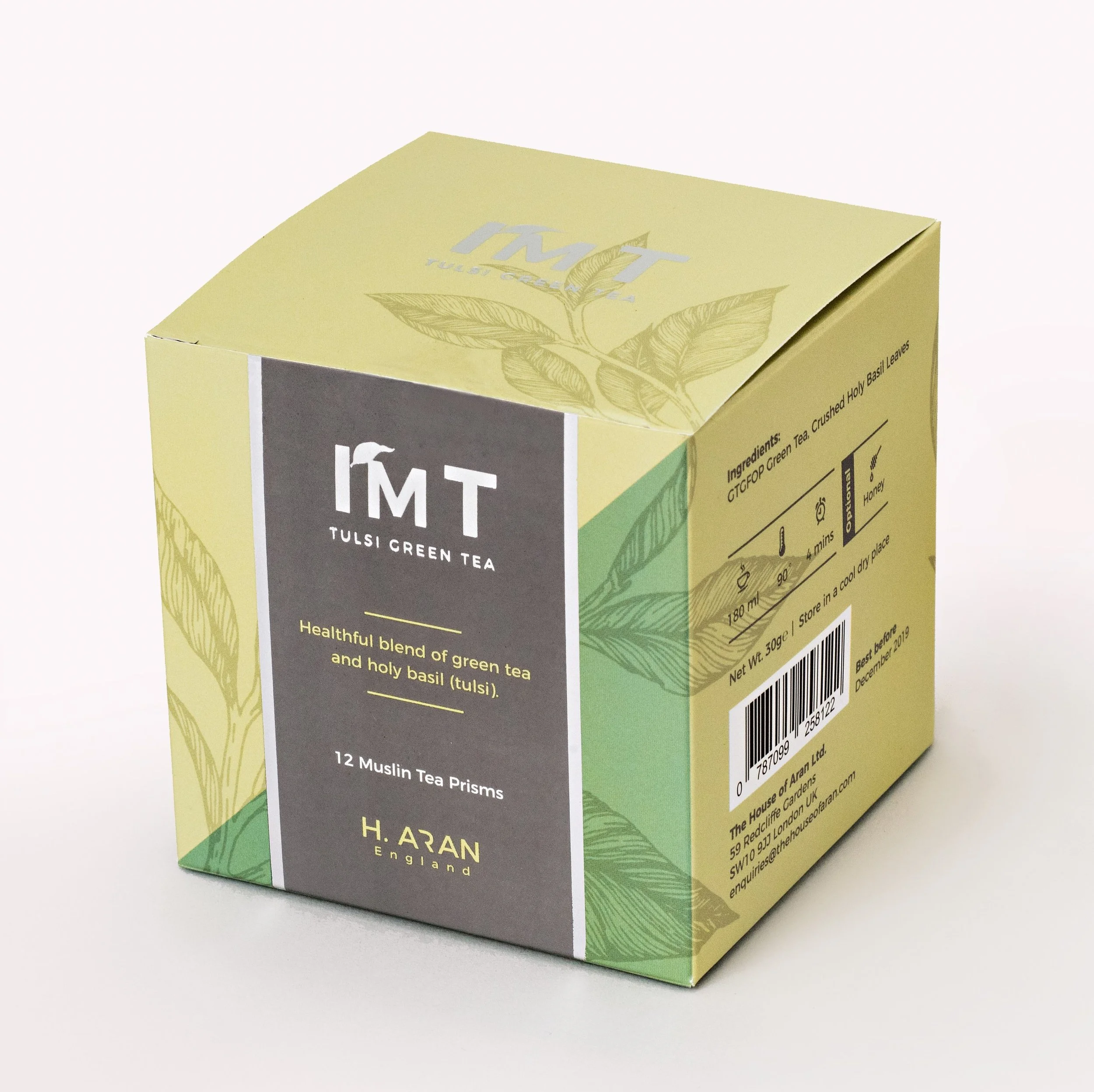 I'M T by The House of Aran Tulsi Green Tea | Organic Tea | Wellbeing, Mindfulness, Detox, Calm