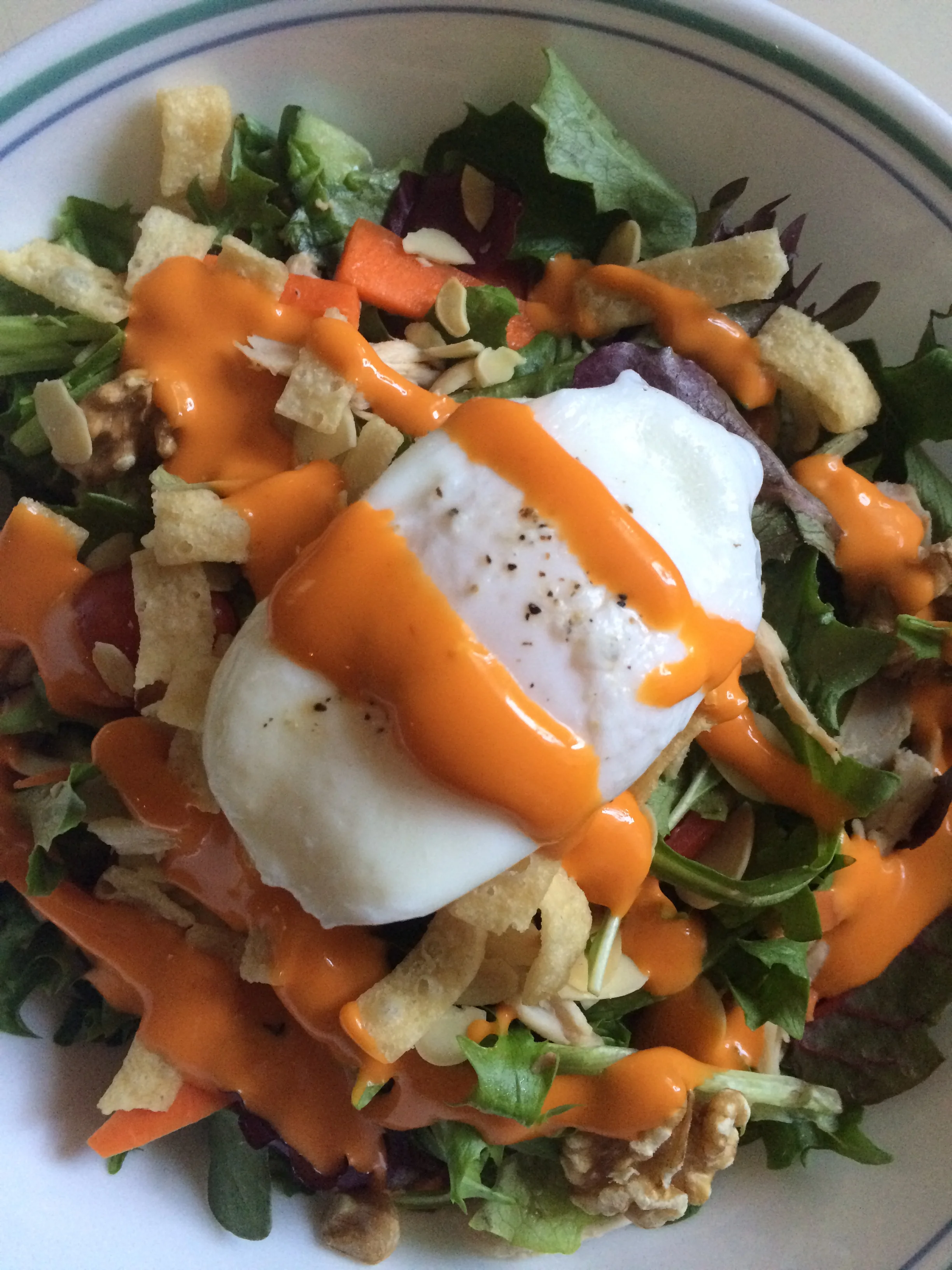 Poached Egg, Roast Chicken salad