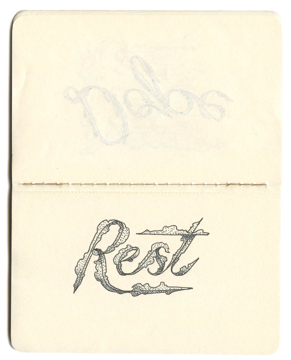 "Rest." Hand-drawn lettering by Laura Dreyer.