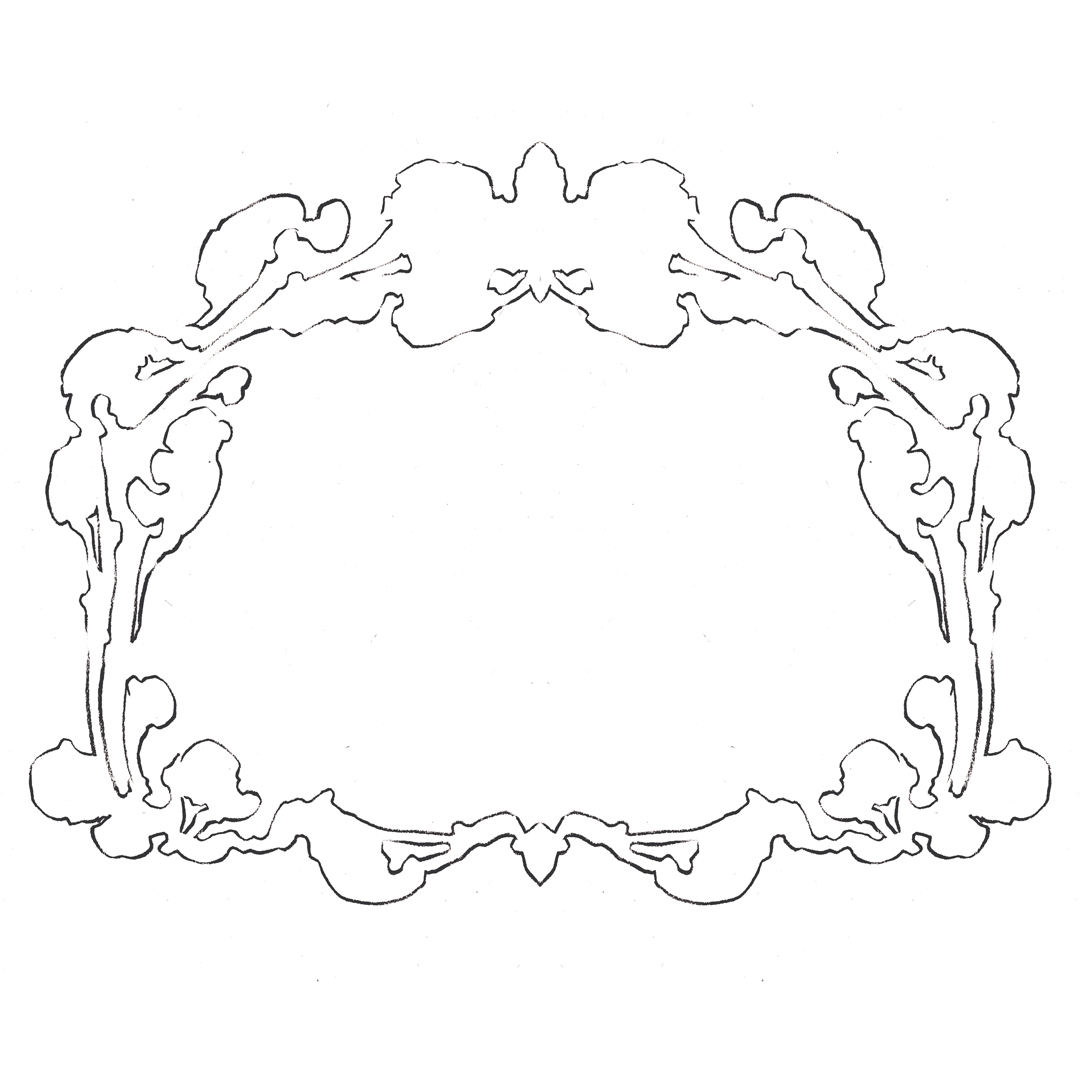 Art Nouveau fairy-tale border design, drawn by Laura Dreyer