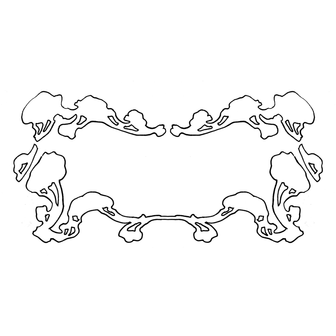 Art Nouveau fairy-tale border design, drawn by Laura Dreyer