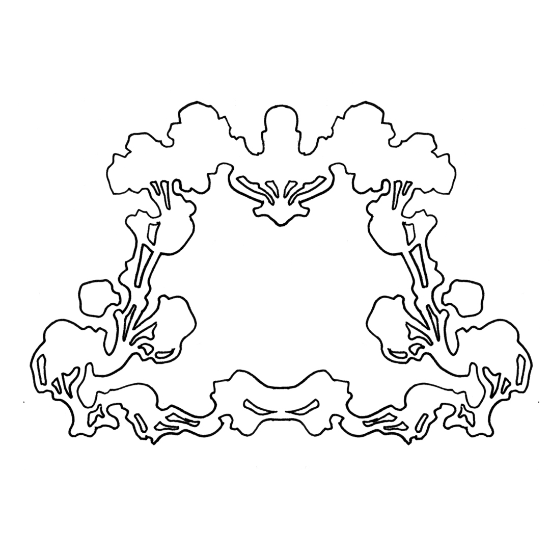 Art Nouveau fairy-tale border design, drawn by Laura Dreyer