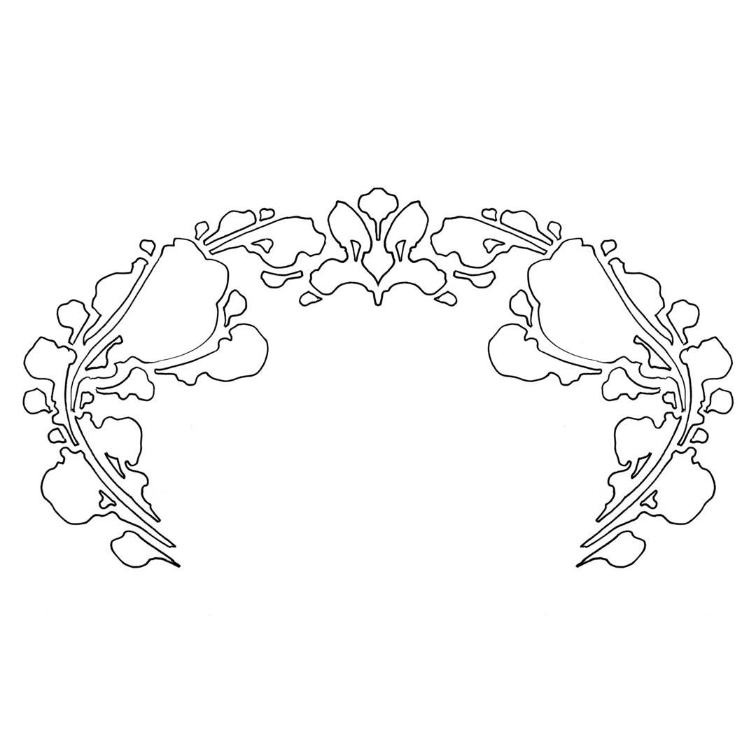 Art Nouveau fairy-tale border design, drawn by Laura Dreyer