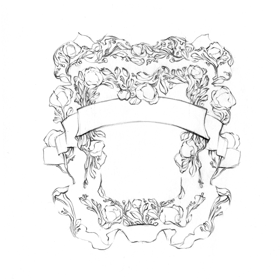 Fairy-tale decorative border design, drawn by Laura Dreyer