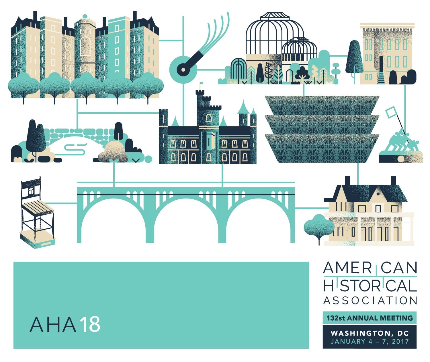 Illustration for Ad Campaign and Conference Agency: Eighty2Degrees | Client: American Historical Association