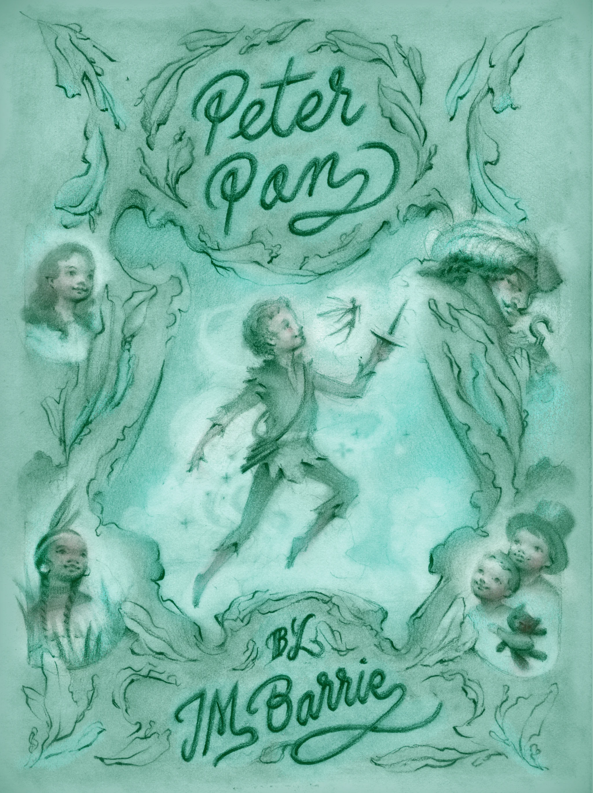 Peter Pan book cover illustration and design by Laura Dreyer.