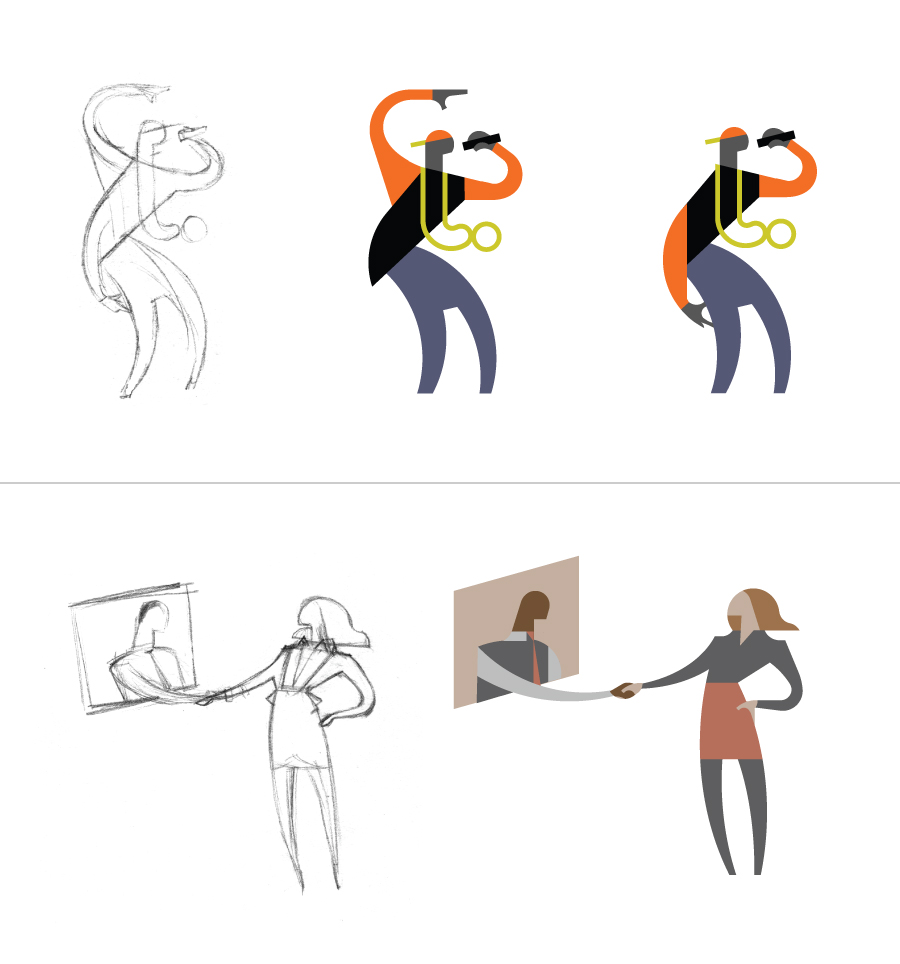 Illustrations for Communications App Agency: SQUAT New York