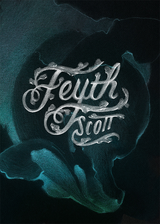 "Feyth." Illustrated lettering in pencil by Laura Dreyer.