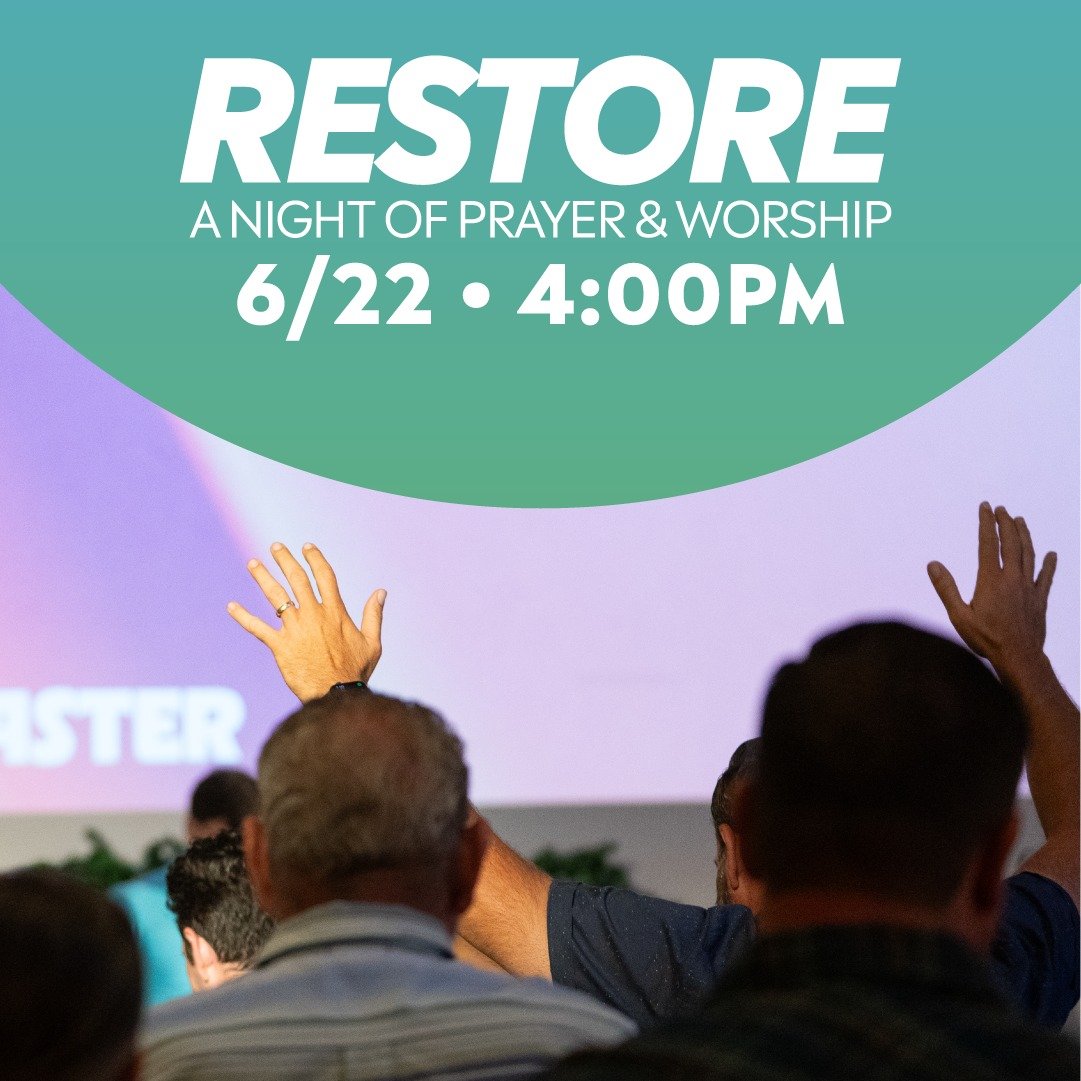 At Restore, we spend intentional time laying down our burdens before the Lord in prayer and worship. Join us this Sunday, 6/22 at 4pm!