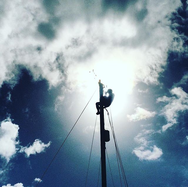 Rerigging in Ft. Lauderdale. Four down, two to go. The Caribbean calls... #manonwire
.
.
.
.
#rerigging #norseman #tartanyachts #tartan34c #temujin #hardtack