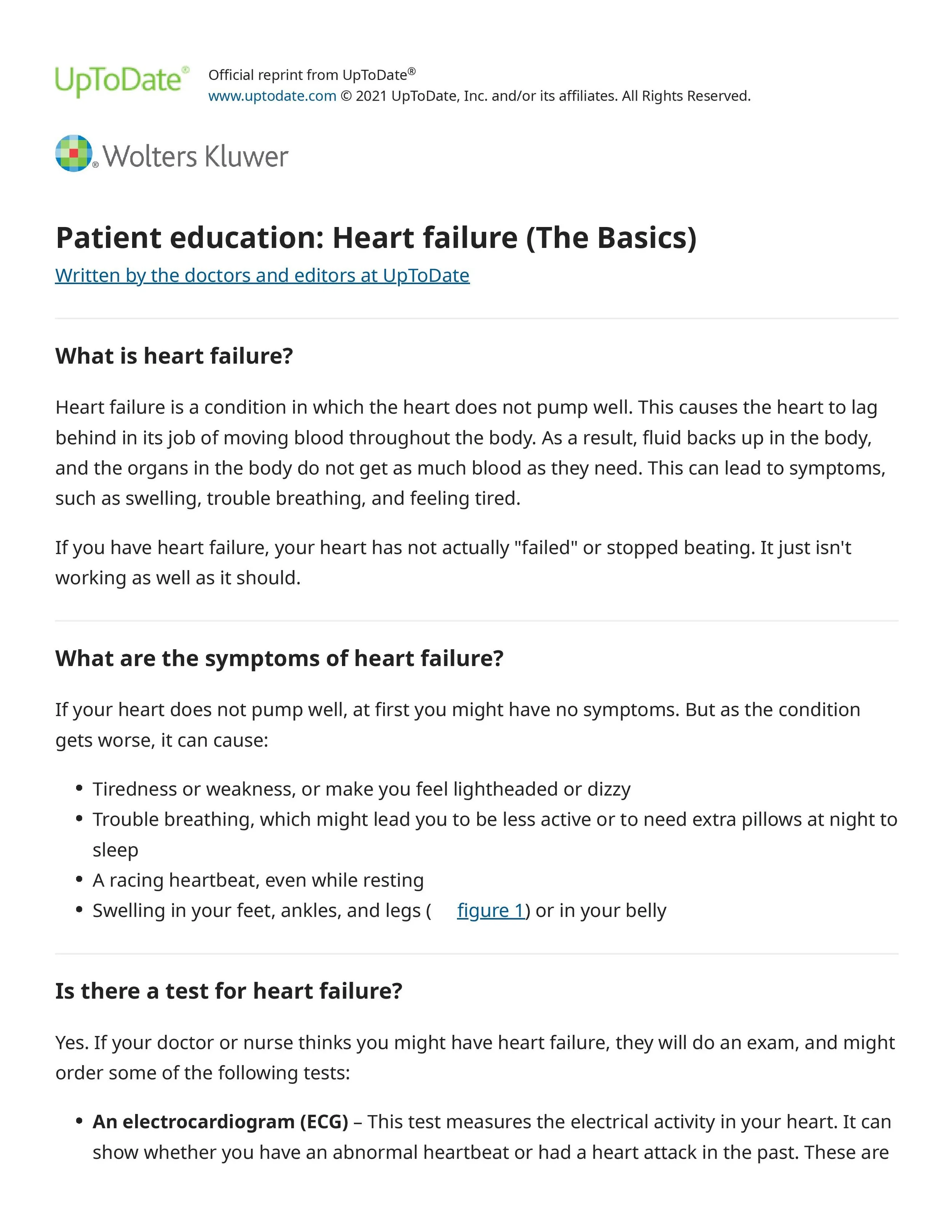 Heart Failure (The Basics) — Transitional Care Physicians of America