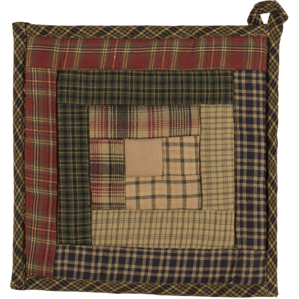 VHC Tea Cabin Rustic & Lodge Patchwork Pot Holder - Misc Decor - PINE  VALLEY QUILTS