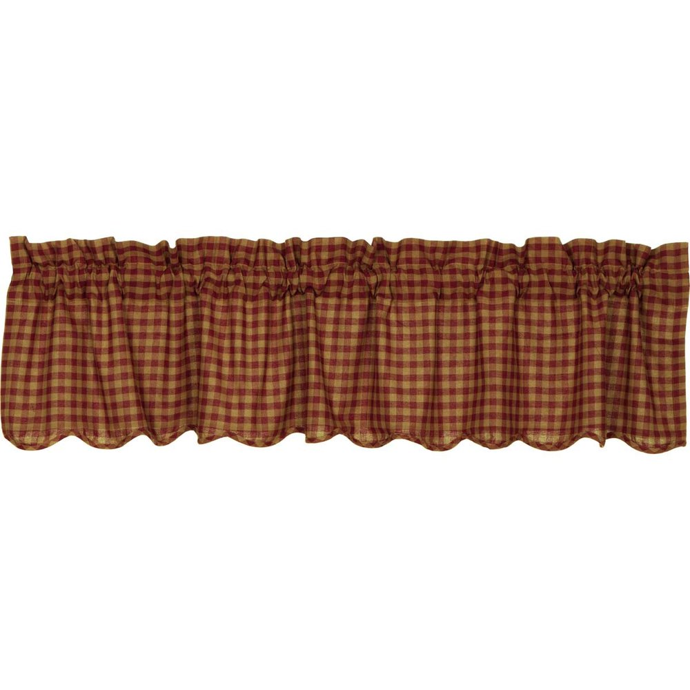 Buffalo Checked Farmhouse Scalloped Bottom Valance