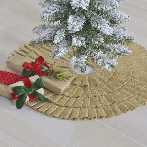 Pine Valley Quilts Burlap and Plaid Ruffled Mini Tree Skirt 21 inches Pine Valley Quilts Burlap and Plaid Ruffled Mini Tree Skirt 21 inches