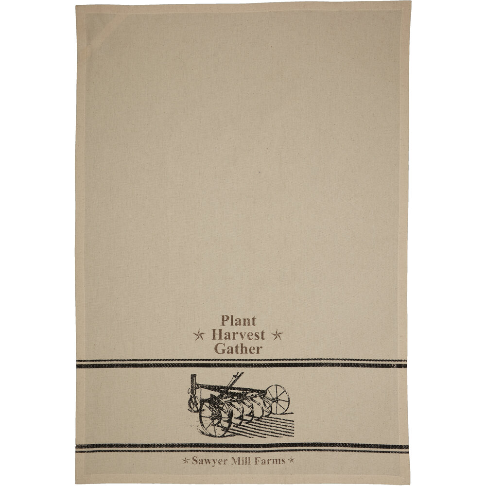 Sawyer Mill Charcoal Plow Corn Muslin Unbleached Natural Tea Towel Set Of 2 19x28 Misc Decor Pine Valley Quilts