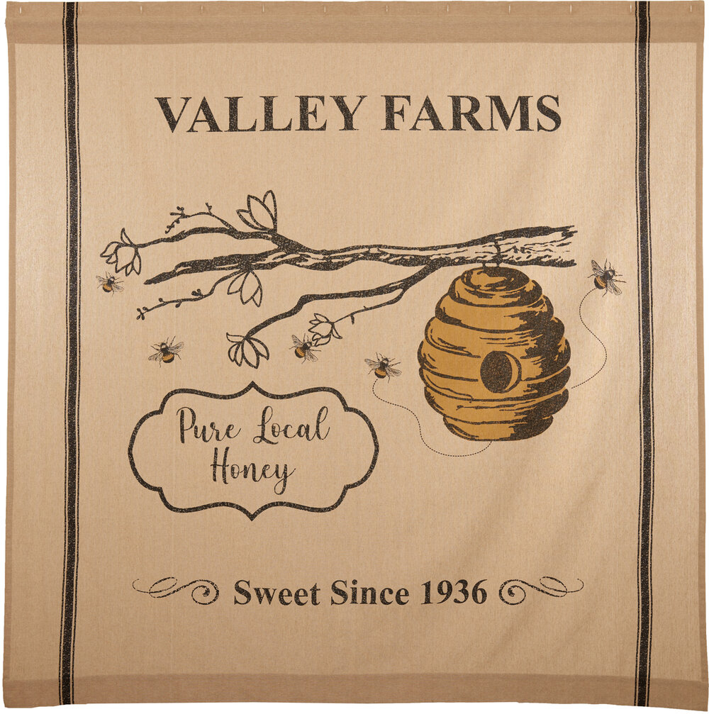 Valley Farms Beehive Shower Curtain 72x72 - Bath - PINE VALLEY QUILTS