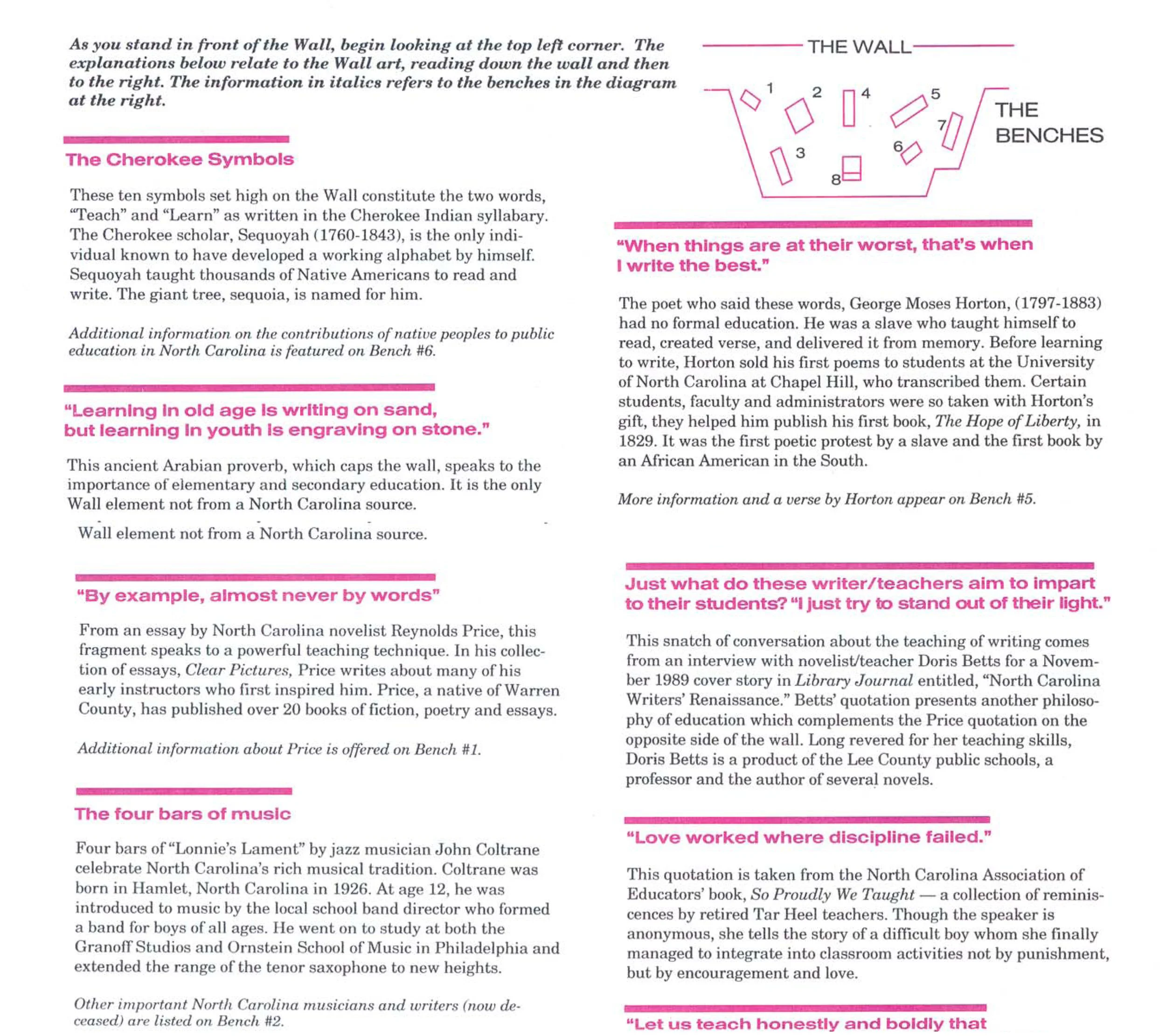    &nbsp;&nbsp;&nbsp; **Images and brochure appear courtesy of the North Carolina Arts Council © 2018    