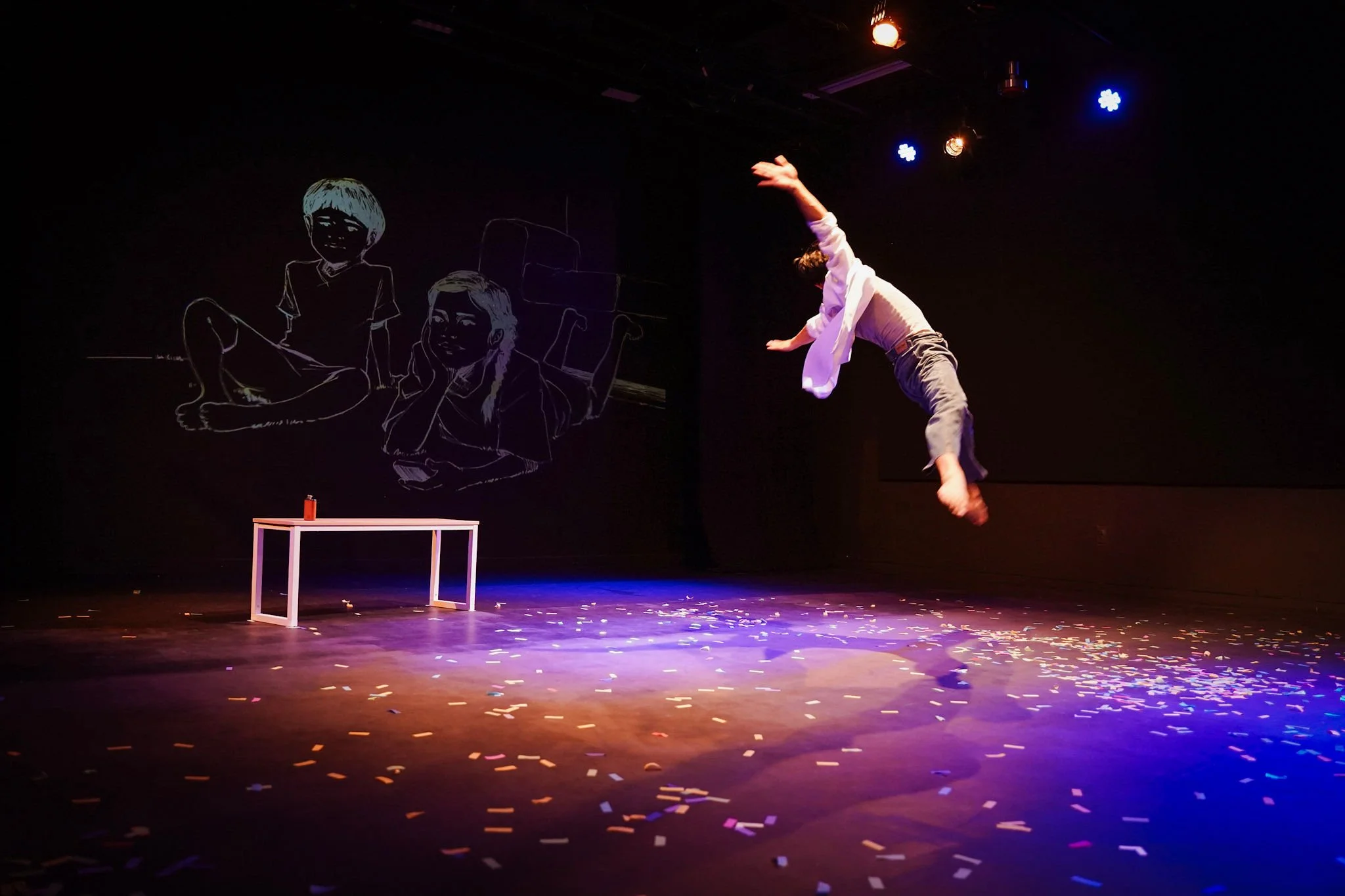 Burden of Proof WIP performance at Bindlestiff Studio, June 2025. Dance Artists: Johan Casal. Photo by Alyssa Cortez.