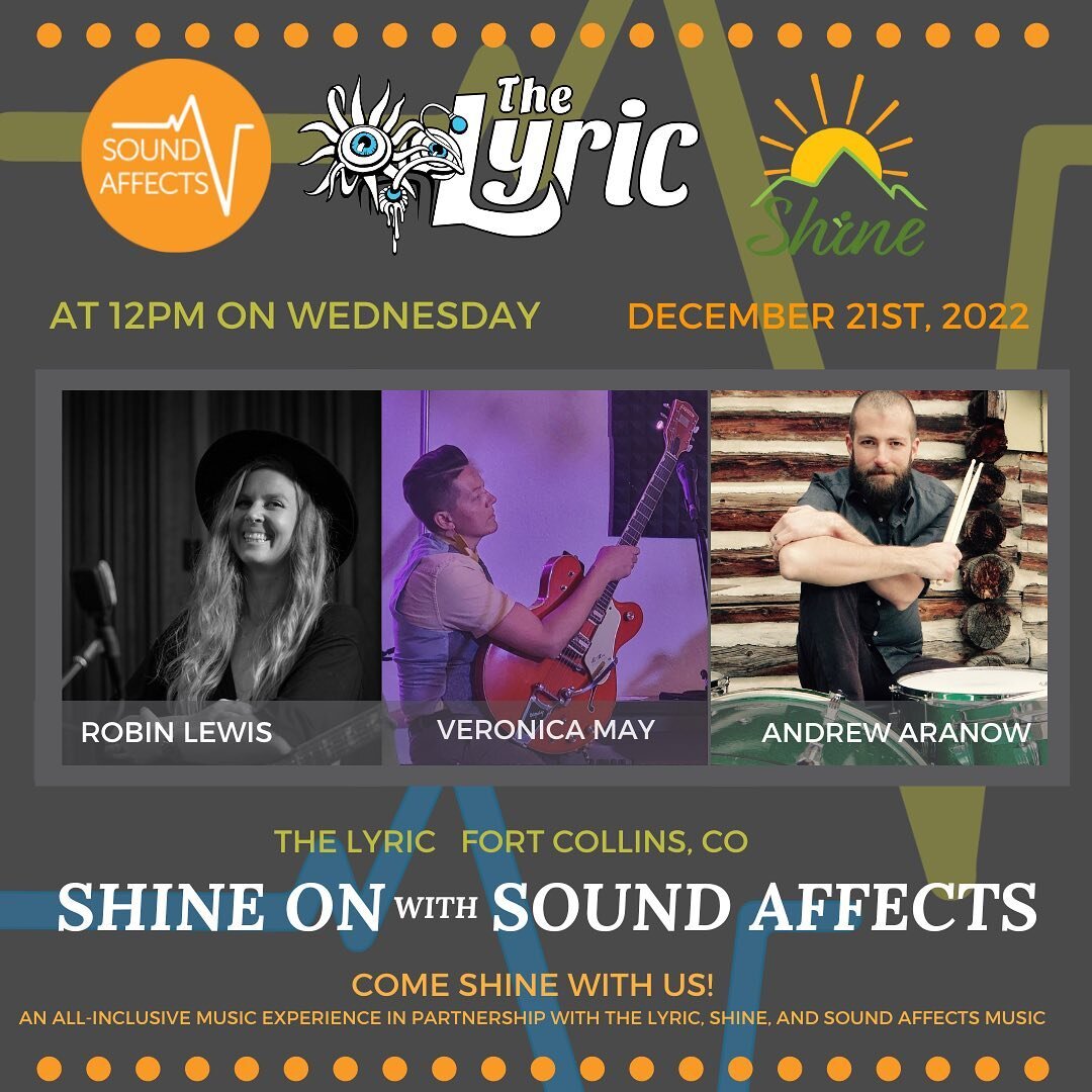 Our last Shine show of the year! Come on out for all things music tomorrow! 12-1pm at the Lyric. Join us for some lunch, singing, listening, on the spot collaboration, and general celebration 

Our partnership with  @come.shine.with.us and @thelyricc