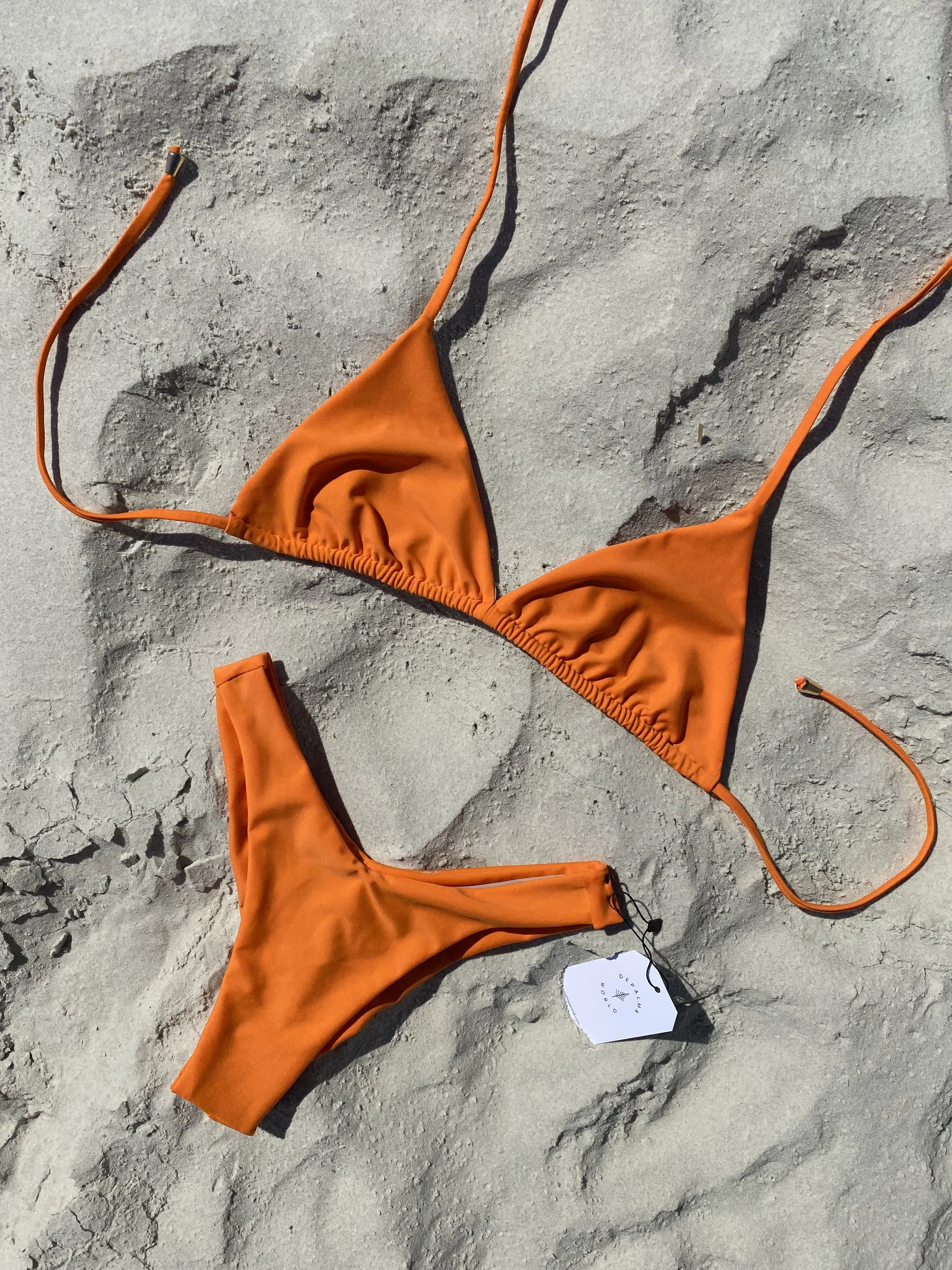 orange cheeky bikini