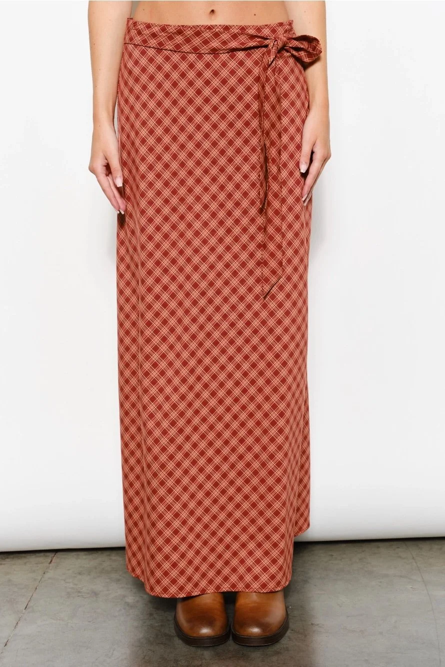 plaid maxi skirt