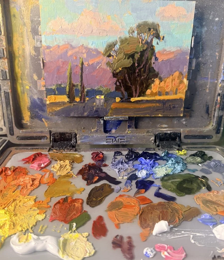 Country Road with paint on palette.JPG