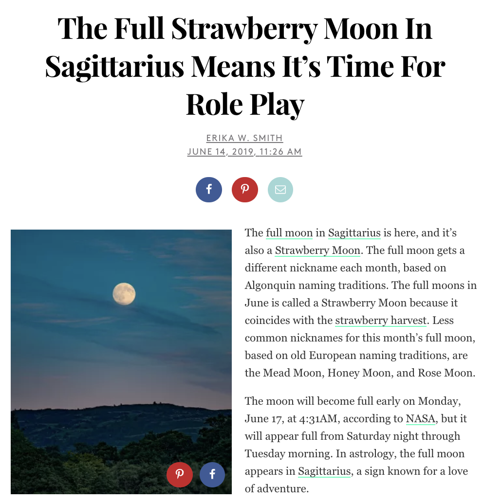 The Full Strawberry Moon In Sagittarius Means It’s Time For Role Play
