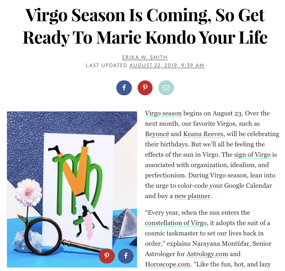 Virgo Season Is Coming, So Get Ready To Marie Kondo Your Life