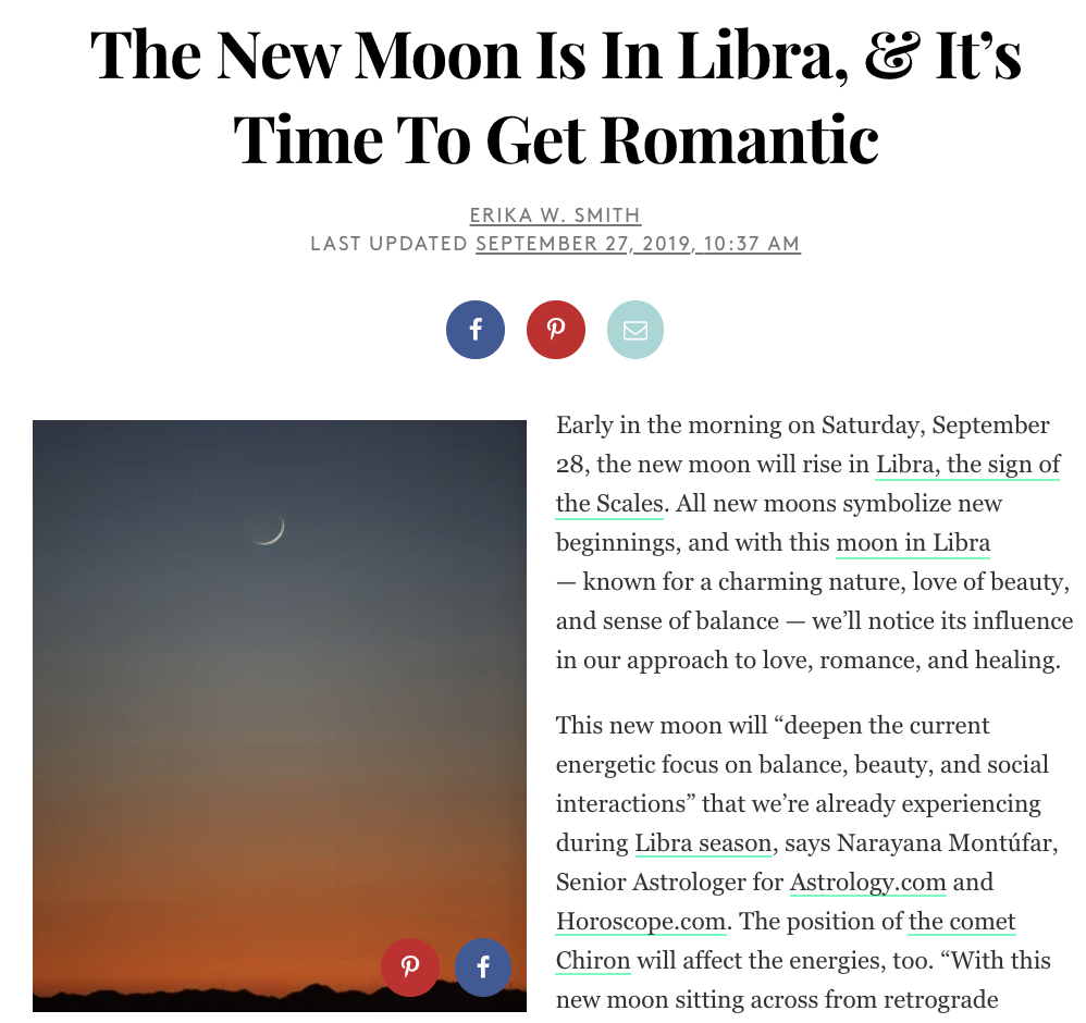 The New Moon Is In Libra, &amp; It’s Time To Get Romantic